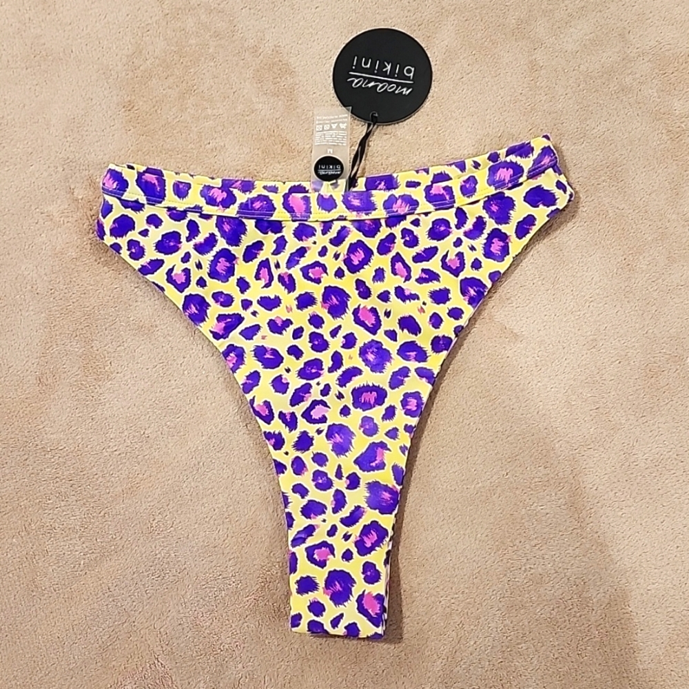 Cheeta Print High Waisted Moana Bikini Bottom